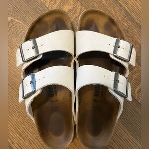 Bright white Birkenstocks